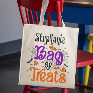 Sac de friandises - Sac fourre-tout personnalisé pour la famille - Cadeau d'Halloween pour enfant
