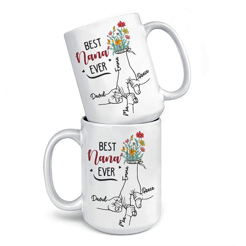 Meilleure grand-mère de tous les temps - Mug personnalisé pour la famille - Cadeau d'anniversaire pour maman et grand-mère