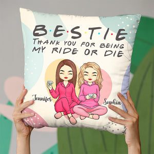 Merci d'être mon compagnon ou ma mort - Coussin personnalisé Bestie - Cadeau pour meilleures amies, meilleures amies, sœurs