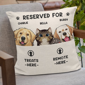 Le bonheur est dans nos compagnons à quatre pattes - Coussin de poche personnalisé pour chien et chat - Cadeau pour propriétaires et amoureux des animaux