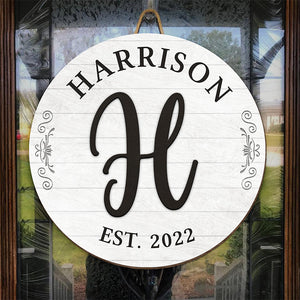 Notre maison, douce maison - Panneau en bois rond personnalisé pour la décoration de la maison - Cadeau de pendaison de crémaillère pour les membres de la famille