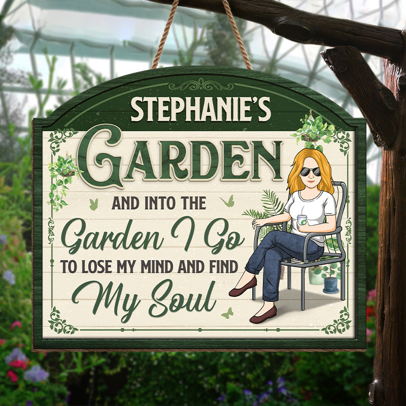 Jardin, où je trouve mon âme - Panneau en bois personnalisé pour décoration d'intérieur - Cadeau de pendaison de crémaillère pour les amateurs de jardinage