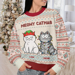 Père Noël, arrêtez-vous ici ! Sweat-shirt personnalisé pour chien et chat, en laine, unisexe, cadeau de Noël pour les propriétaires et les amoureux des animaux.