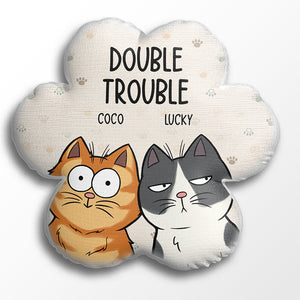 Nous régnons sur la maison - Coussin personnalisé en forme de chat - Cadeau pour les propriétaires d'animaux et les amoureux des animaux