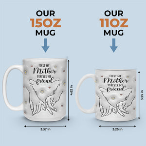 D'abord ma mère, pour toujours mon amie - Tasse personnalisée en 3D avec effet gonflé - Cadeau pour maman et fille