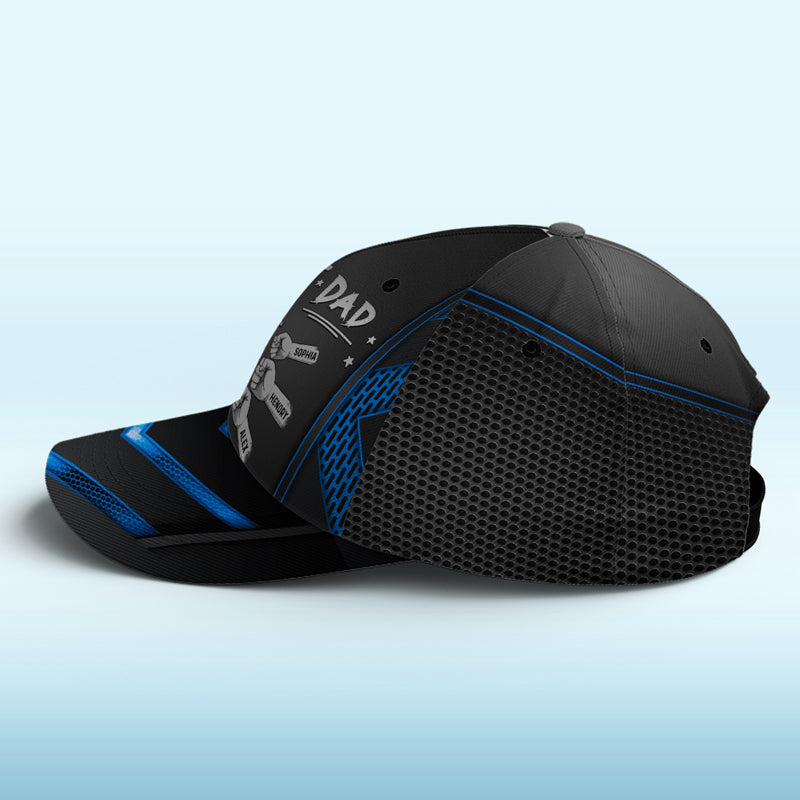 Meilleur papa de tous les temps - Casquette personnalisée familiale, casquette classique à imprimé intégral - Cadeau de fête des pères, d'anniversaire pour papa, grand-père