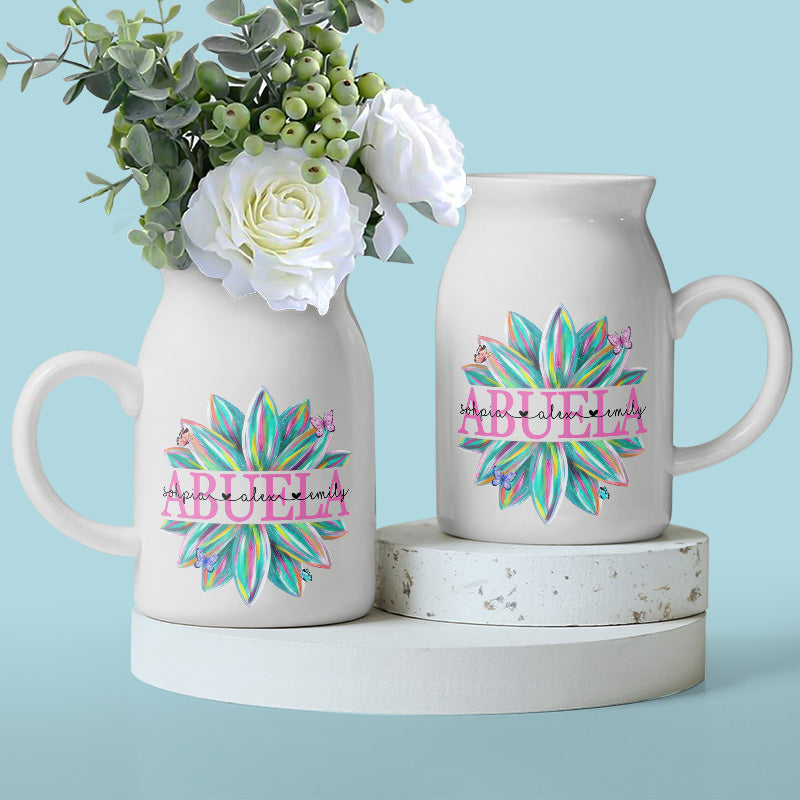 Les fleurs de maman fleurissent dans le cœur des enfants - Vase à fleurs personnalisé pour la décoration intérieure - Cadeau de fête des mères, de pendaison de crémaillère pour maman et grand-mère