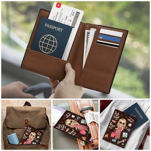 Voyager est ma thérapie ! Étui de passeport personnalisé, cadeau pour les amoureux du voyage.