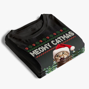 T-shirt, sweat à capuche et sweat-shirt unisexe personnalisé avec photo « Pattes parfaites pour Noël » pour chiens et chats - Cadeau de Noël pour propriétaires et amoureux des animaux