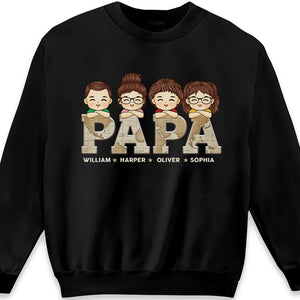 Carte du monde papa - T-shirt unisexe personnalisé pour la famille, sweat à capuche, sweat-shirt - Cadeau fête des pères, anniversaire pour papa, grand-père