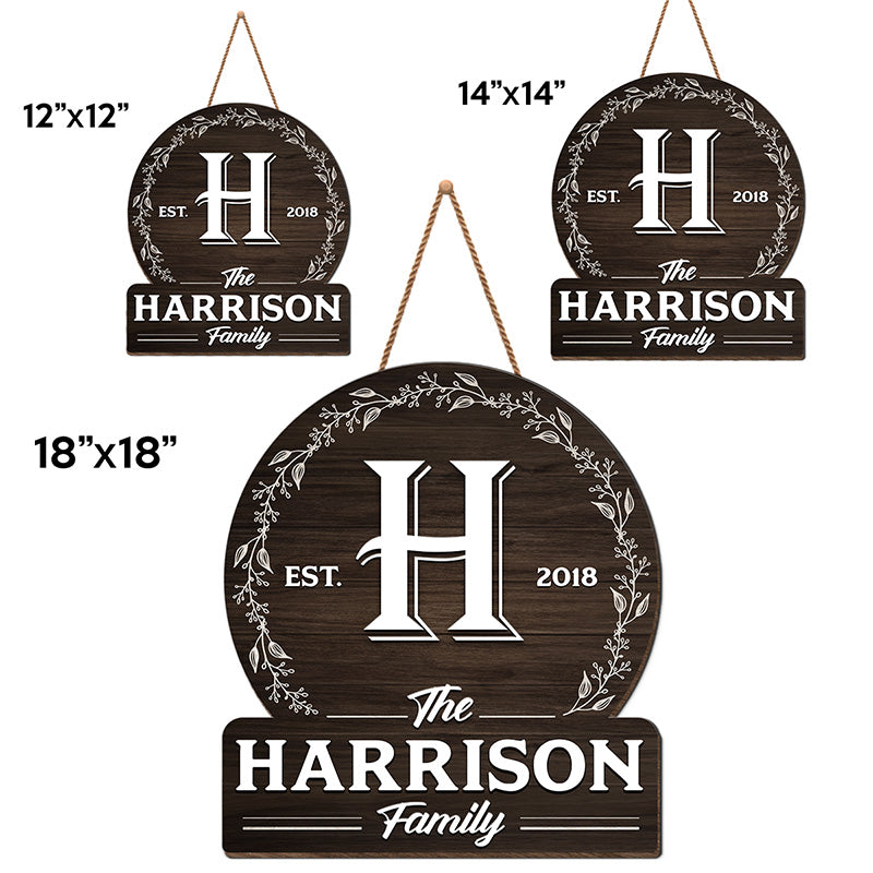 Home Sweet Home - Panneau rond en bois personnalisé pour la décoration de la maison - Cadeau de pendaison de crémaillère pour les membres de la famille