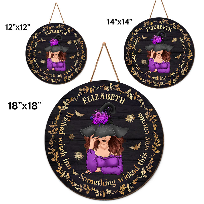 Méchante sorcière - Décoration d'intérieur ronde personnalisée en bois - Cadeau d'Halloween pour les sorcières, vous-même