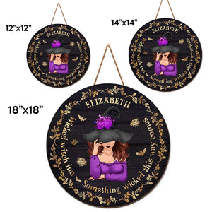 Méchante sorcière - Décoration d'intérieur ronde personnalisée en bois - Cadeau d'Halloween pour les sorcières, vous-même