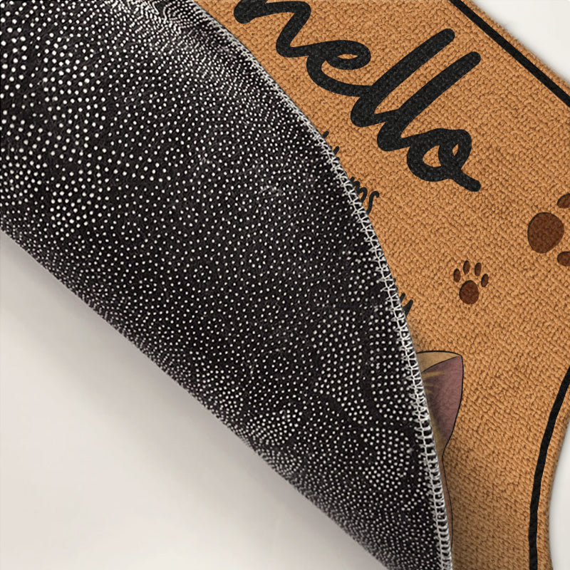 Bonjour les chats et les chatons ! Tapis décoratif personnalisé pour chat ! Cadeau pour les propriétaires et les amoureux des animaux.