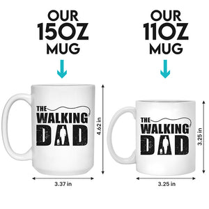 Mug personnalisé « The Walking Dad » avec chien – Cadeau pour les propriétaires et les amoureux des animaux