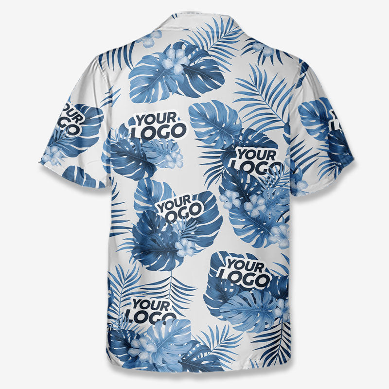 T-shirt hawaïen unisexe personnalisé avec photo et logo d'entreprise - Cadeau idéal pour les vacances d'été, les collègues et les membres de l'équipe