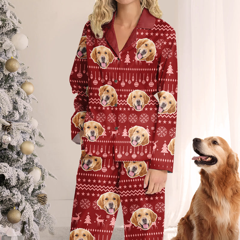 Pyjama personnalisé avec photo pour chien et chat - Cadeau de Noël pour les propriétaires et les amoureux des animaux