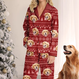 Pyjama personnalisé avec photo pour chien et chat - Cadeau de Noël pour les propriétaires et les amoureux des animaux