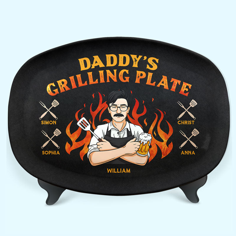 My Dad Loves Cooking For Me - Family Personalized Custom Platter - Father's Day, Birthday Gift For Dad