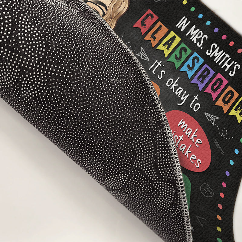 C'est normal de faire des erreurs et de demander de l'aide - Tapis décoratif personnalisé pour la maison - Cadeau de pendaison de crémaillère pour l'enseignant, retour à l'école