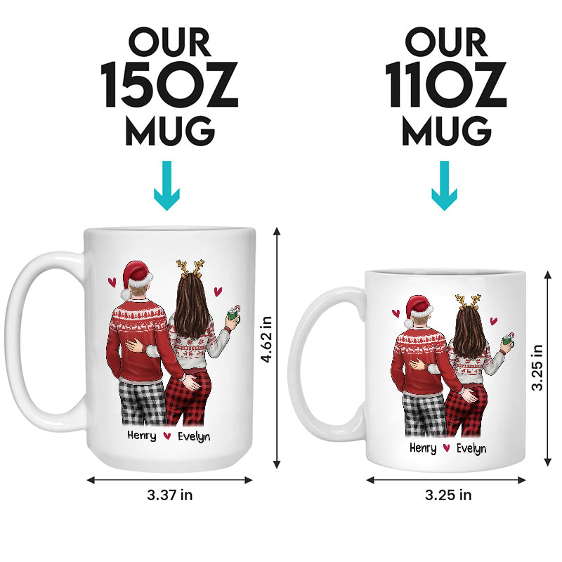 Économisons un voyage au Père Noël ! Mug personnalisé pour couple ! Cadeau de Noël pour mari et femme, anniversaire