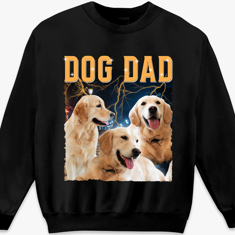 T-shirt, sweat à capuche et sweat-shirt unisexe personnalisé avec photo « Meilleur papa du monde » pour chien et chat – Cadeau pour propriétaires et amoureux des animaux