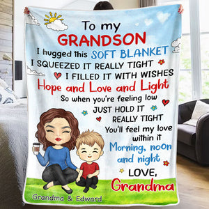 J'ai serré cette douce couverture dans mes bras - Couverture personnalisée pour la famille - Cadeau d'anniversaire pour maman, grand-mère