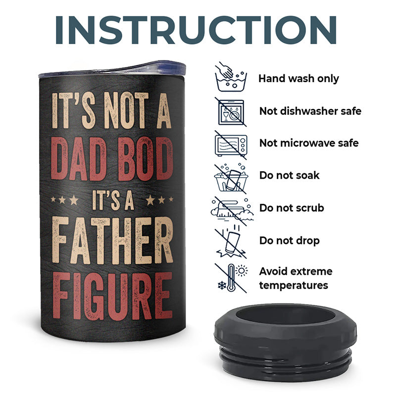 C'est une figure paternelle - Gobelet isotherme personnalisé 4 en 1 pour la famille - Cadeau d'anniversaire pour papa