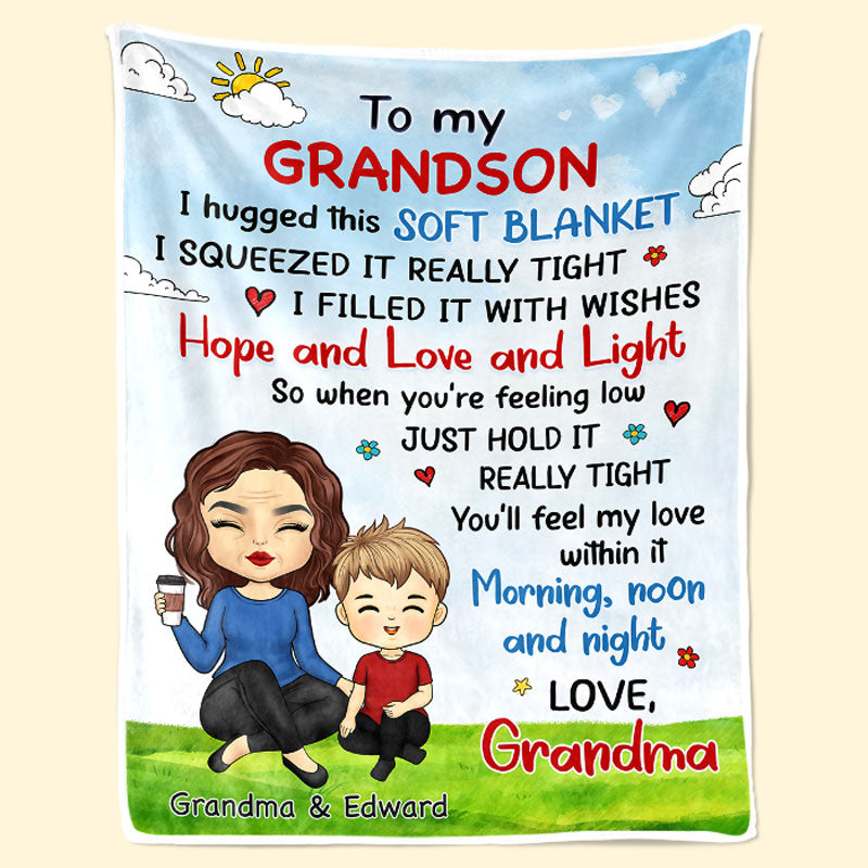 J'ai serré cette douce couverture dans mes bras - Couverture personnalisée pour la famille - Cadeau d'anniversaire pour maman, grand-mère