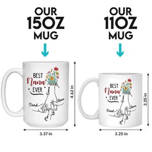Meilleure grand-mère de tous les temps - Mug personnalisé pour la famille - Cadeau d'anniversaire pour maman et grand-mère