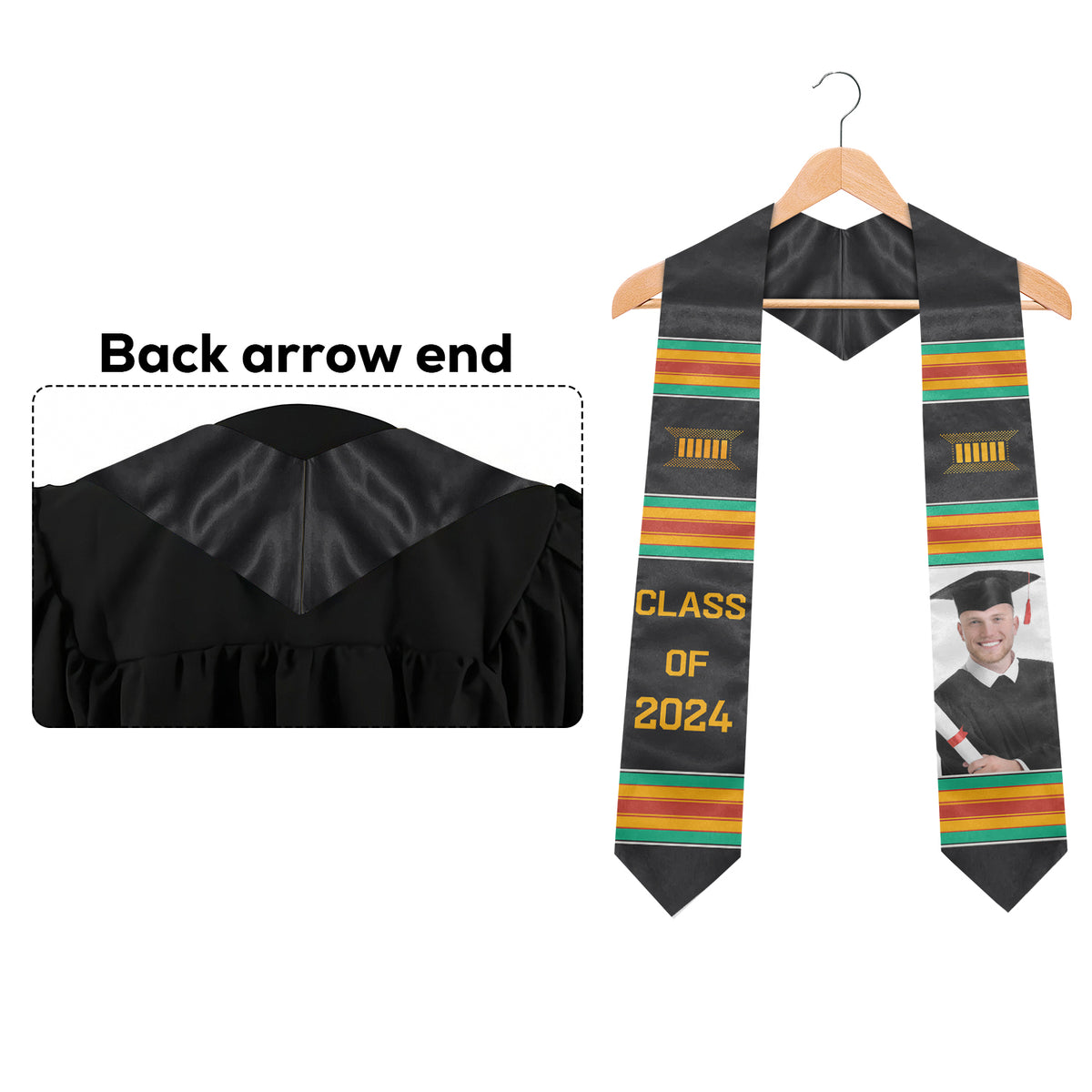 Graduation Time For 2024 - Personalized Custom Graduation Stole - Upload Image, Graduation Gift