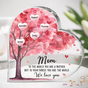 Nous t'avons aimé toute notre vie - Plaque acrylique personnalisée en forme de cœur pour la famille - Cadeau pour maman, grand-mère