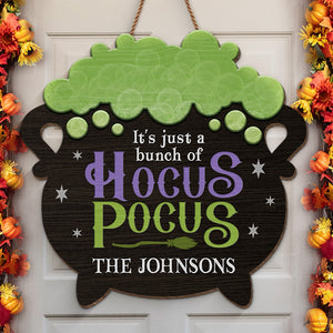 C'est juste un tas d'Hocus Pocus - Panneau en bois personnalisé pour la décoration intérieure - Cadeau d'Halloween pour les membres de la famille