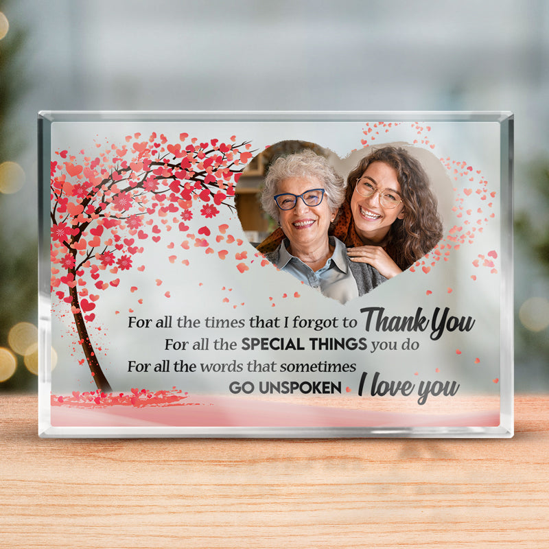 Photo personnalisée Je t'ai aimé toute ma vie - Plaque rectangulaire personnalisée en acrylique pour famille - Cadeau pour maman, grand-mère