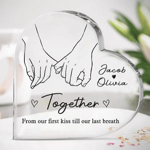 I Loved You Then I Love You Still - Couple Personalized Custom Heart Shaped Acrylic Plaque - Gift For Husband Wife, Anniversary