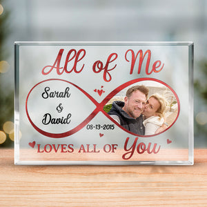Photo personnalisée « Tout de moi, tout de toi » - Plaque acrylique rectangulaire personnalisée pour couple - Cadeau pour mari et femme, anniversaire