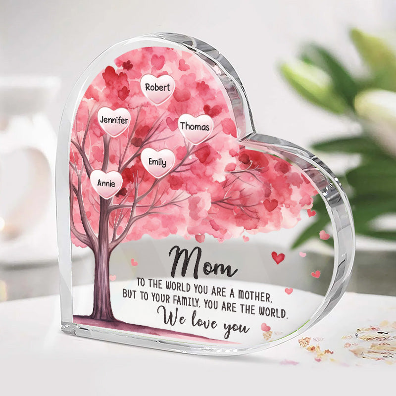 Nous t'avons aimé toute notre vie - Plaque acrylique personnalisée en forme de cœur pour la famille - Cadeau pour maman, grand-mère