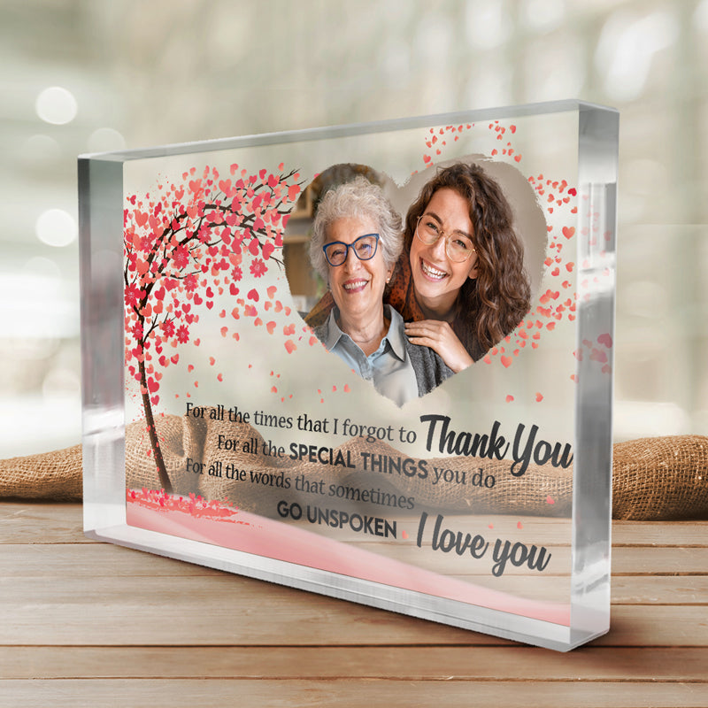 Photo personnalisée Je t'ai aimé toute ma vie - Plaque rectangulaire personnalisée en acrylique pour famille - Cadeau pour maman, grand-mère