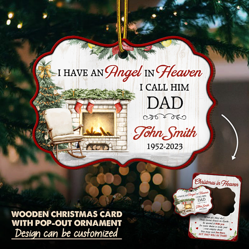 Mais ils seront là - Carte commémorative personnalisée en bois avec ornement pop-out - Cadeau de Noël, cadeau de condoléances pour les membres de la famille