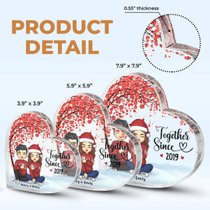 Ensemble depuis - Plaque acrylique personnalisée en forme de cœur pour couple - Cadeau de Noël pour mari et femme, anniversaire