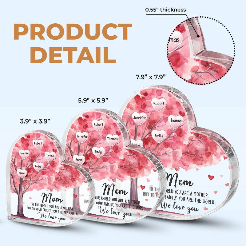 Nous t'avons aimé toute notre vie - Plaque acrylique personnalisée en forme de cœur pour la famille - Cadeau pour maman, grand-mère