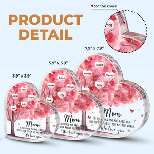 Nous t'avons aimé toute notre vie - Plaque acrylique personnalisée en forme de cœur pour la famille - Cadeau pour maman, grand-mère