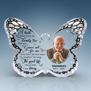 Photo personnalisée « Rappelez-vous les meilleurs moments » - Plaque commémorative personnalisée en acrylique en forme de papillon - Cadeau de condoléances, cadeau pour les membres de la famille
