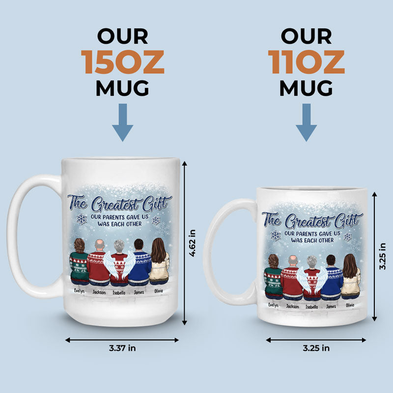 L'amour entre frères et sœurs - Mug personnalisé pour la famille - Cadeau de Noël, cadeau pour frères et sœurs