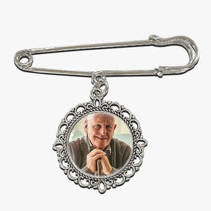 Photo personnalisée « Je suis toujours avec toi » - Broche ronde personnalisée commémorative - Cadeau de condoléances pour les membres de la famille