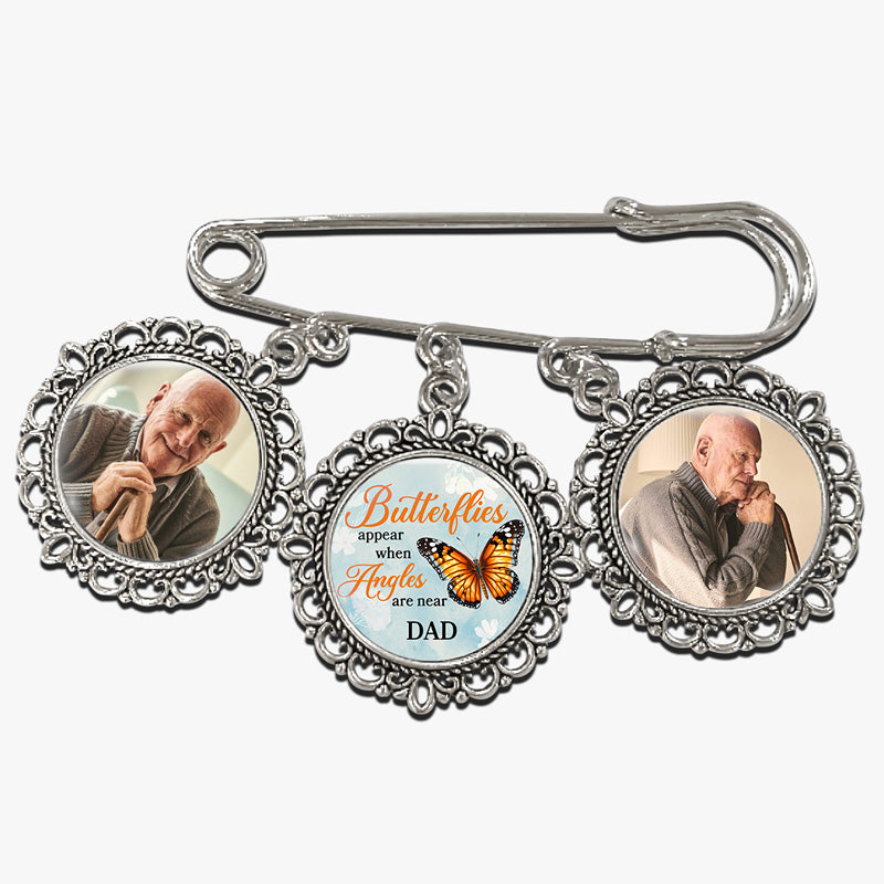Photo personnalisée « Je suis toujours avec toi » - Broche ronde personnalisée commémorative - Cadeau de condoléances pour les membres de la famille