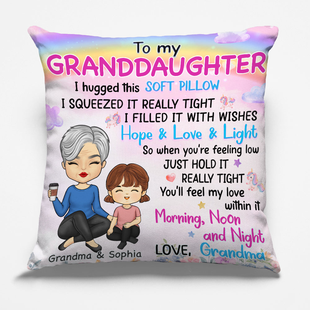 Je l'ai rempli de vœux - Oreiller personnalisé pour la famille - Cadeau d'anniversaire de grand-mère