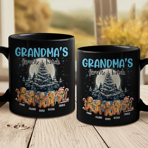 Tasse noire personnalisée « Le lot préféré de grand-mère » – Cadeau de Noël pour grand-mère