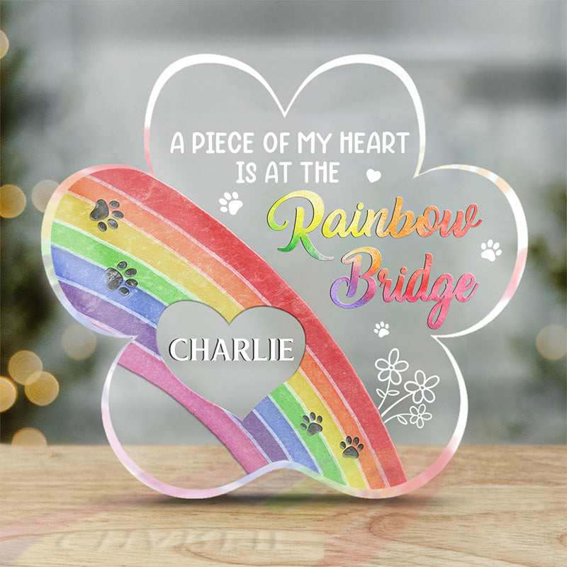 Nous nous reverrons - Plaque commémorative personnalisée en acrylique en forme de patte - Cadeau de condoléances, cadeau pour propriétaires d'animaux de compagnie, amoureux des animaux