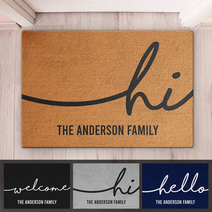 Bienvenue dans notre famille - Tapis décoratif personnalisé pour la famille - Cadeau pour les membres de la famille